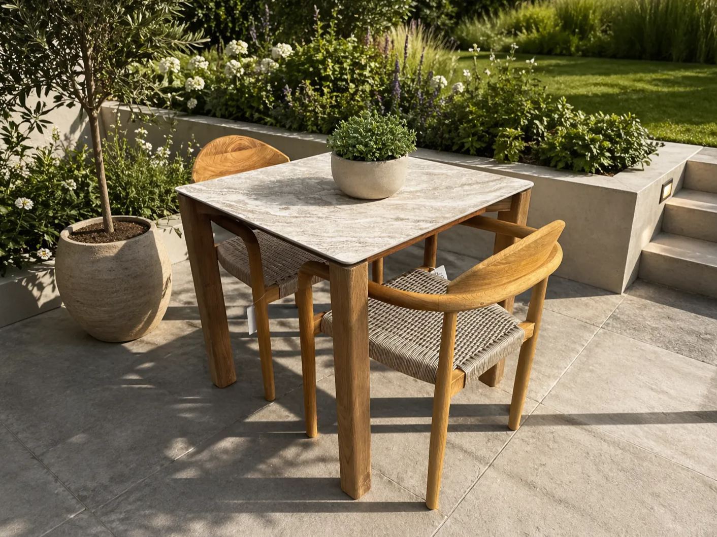 Faro Ceramic Table Bella Set | Cream or Grey