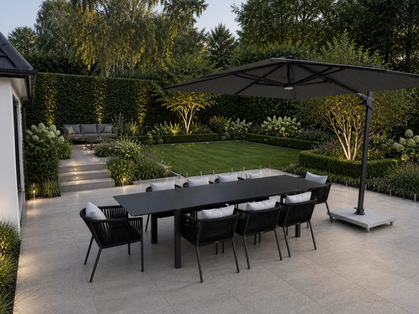 Aruba 8 Chair Extending Dining Set