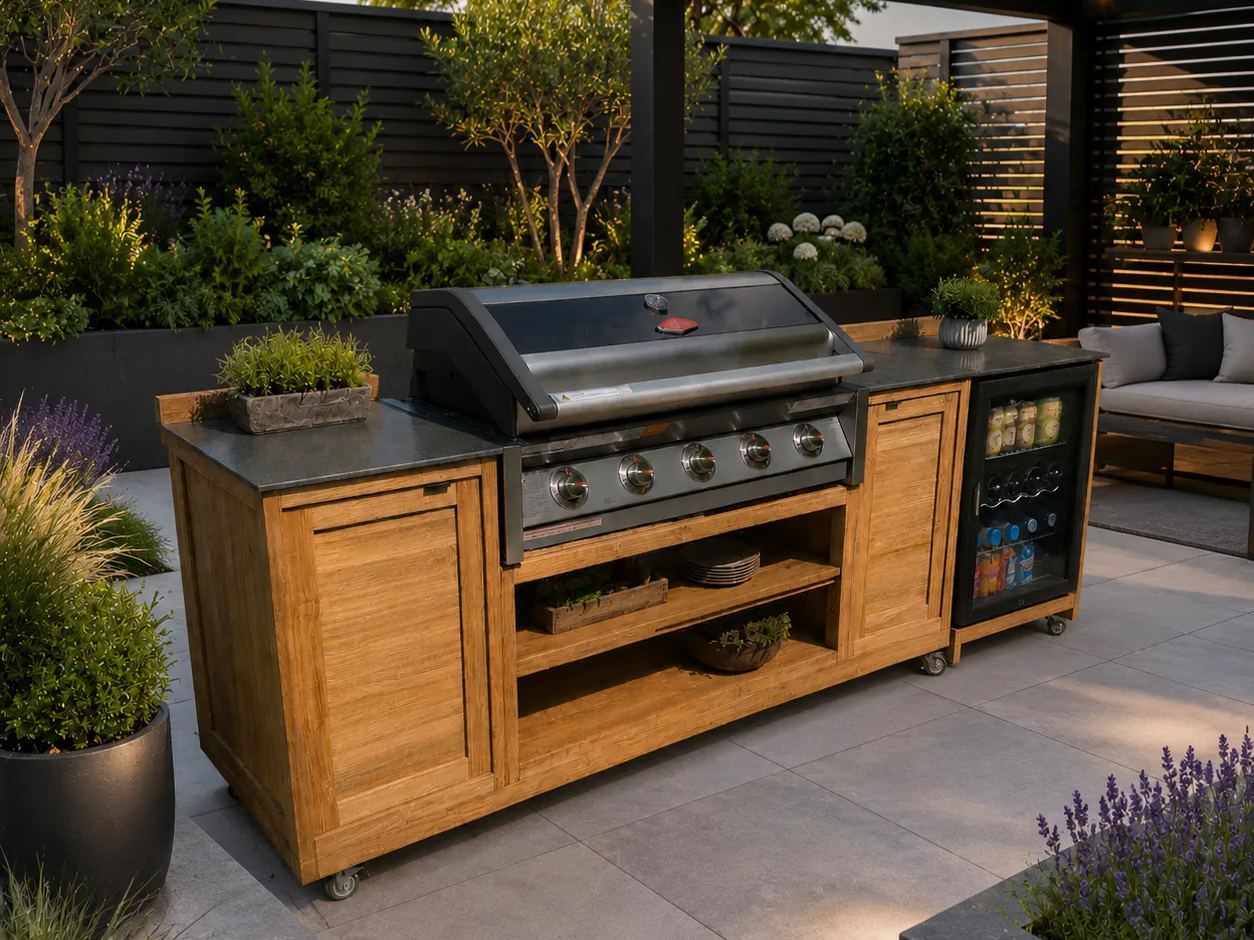 Bari Teak Outdoor Kitchen Set 7