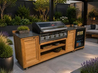 Bari Teak Outdoor Kitchen Set 7