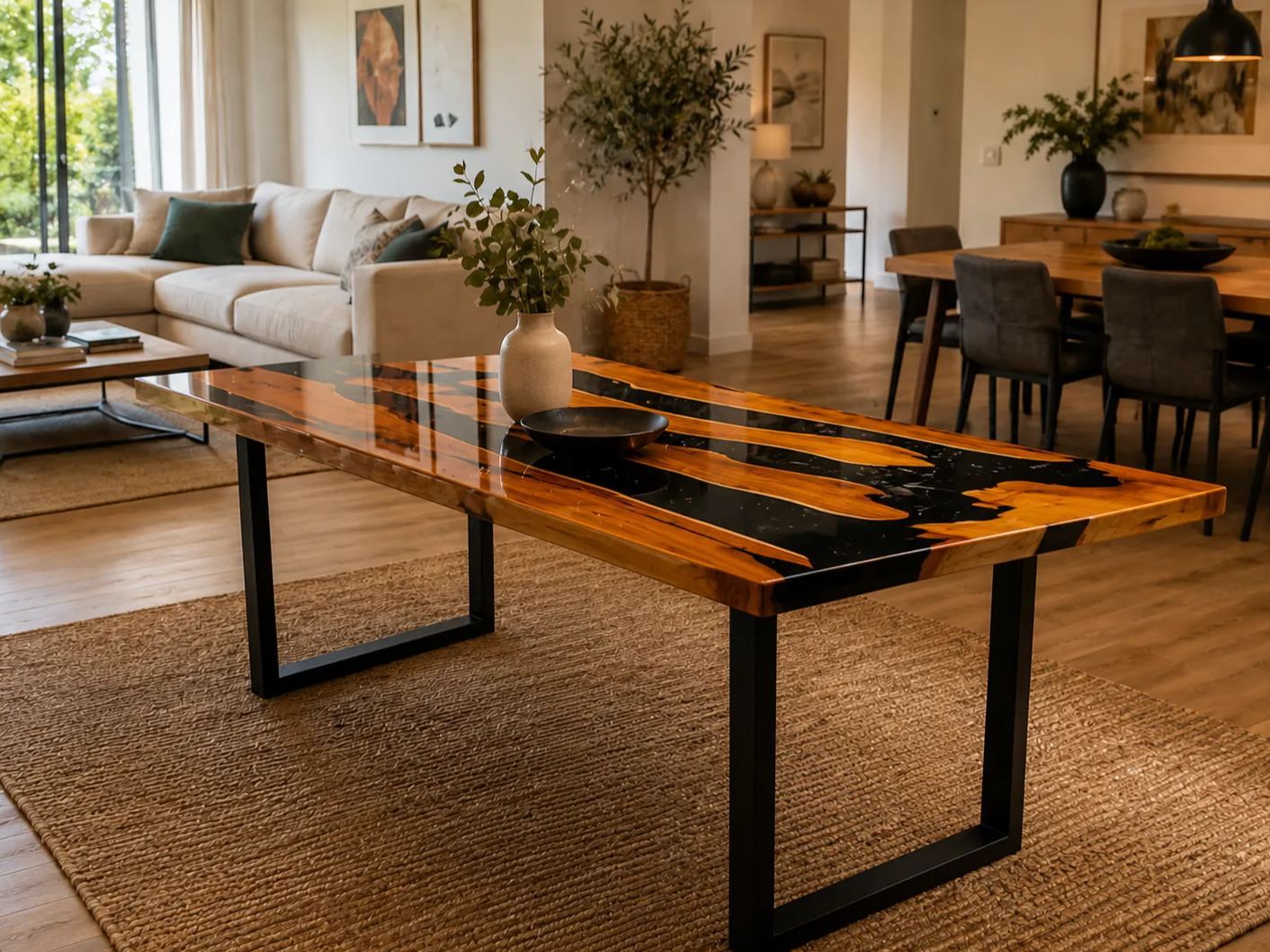 Epoxy Resin Table | Black