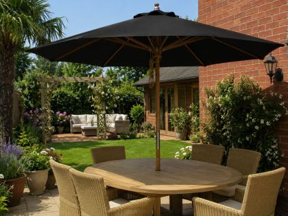 Diamond Teak Parasol | 2.5m Diameter