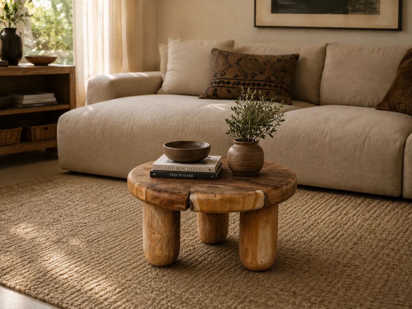 Reclaimed Teak Low Coffee Table Stool