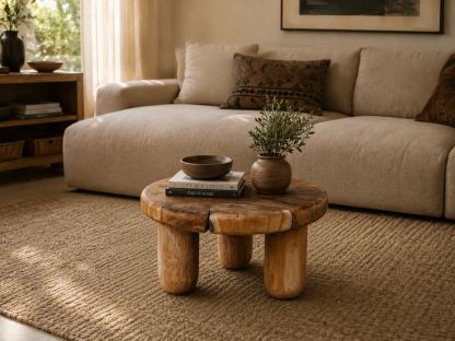Reclaimed Teak Low Coffee Table Stool