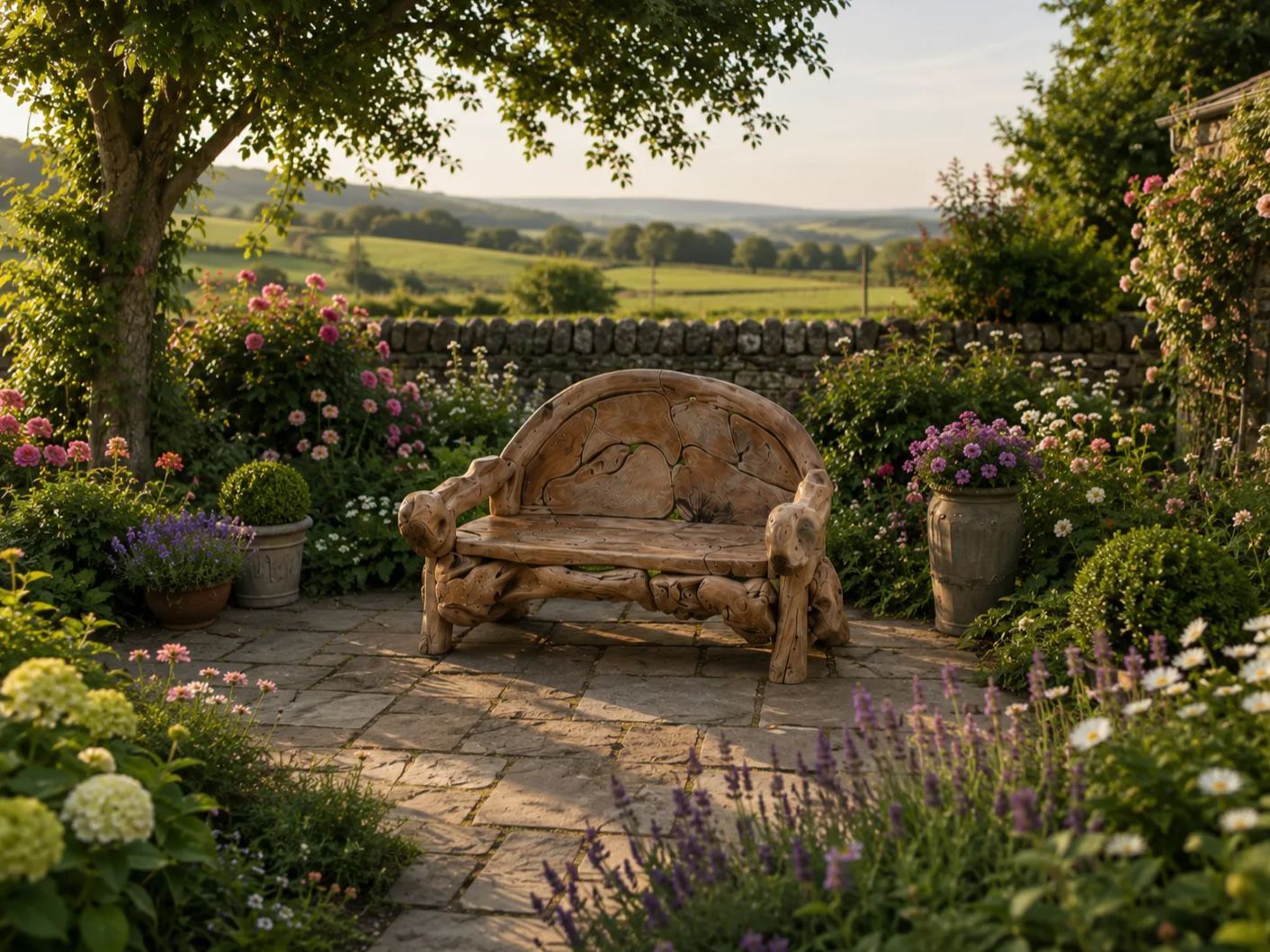 Naga Reclaimed Teak Root Bench 