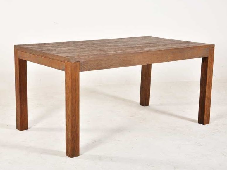 Savana rectangular mahogany dining table with solid wood top and straight legs