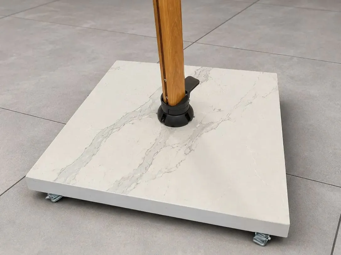 90kg White Sintered Stone Base with Wheels | Cantilever Parasols | Grand Designs Ex-display