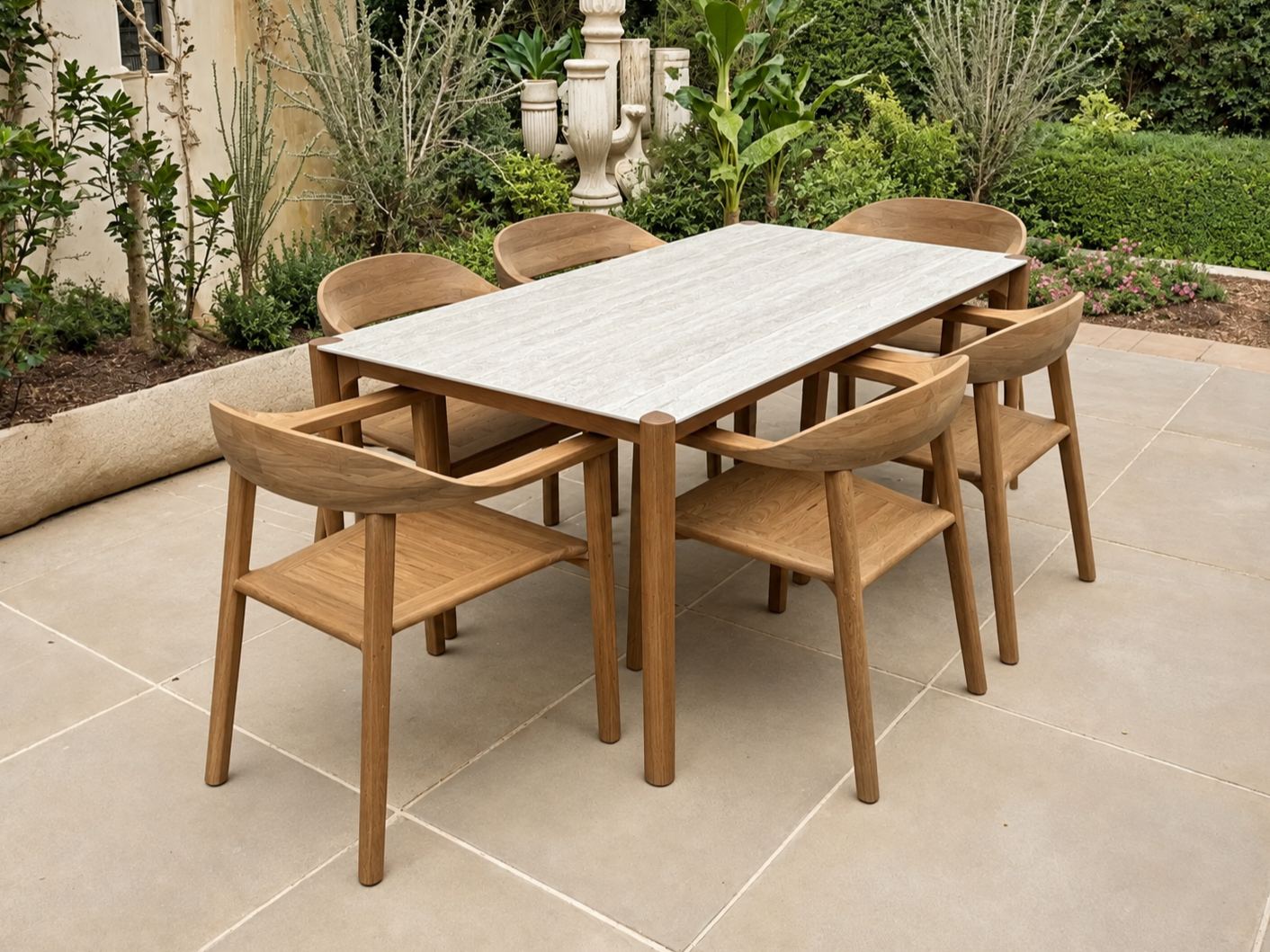 Veluta Curve Teak Dining Set 1.6m | FSC® Certified
