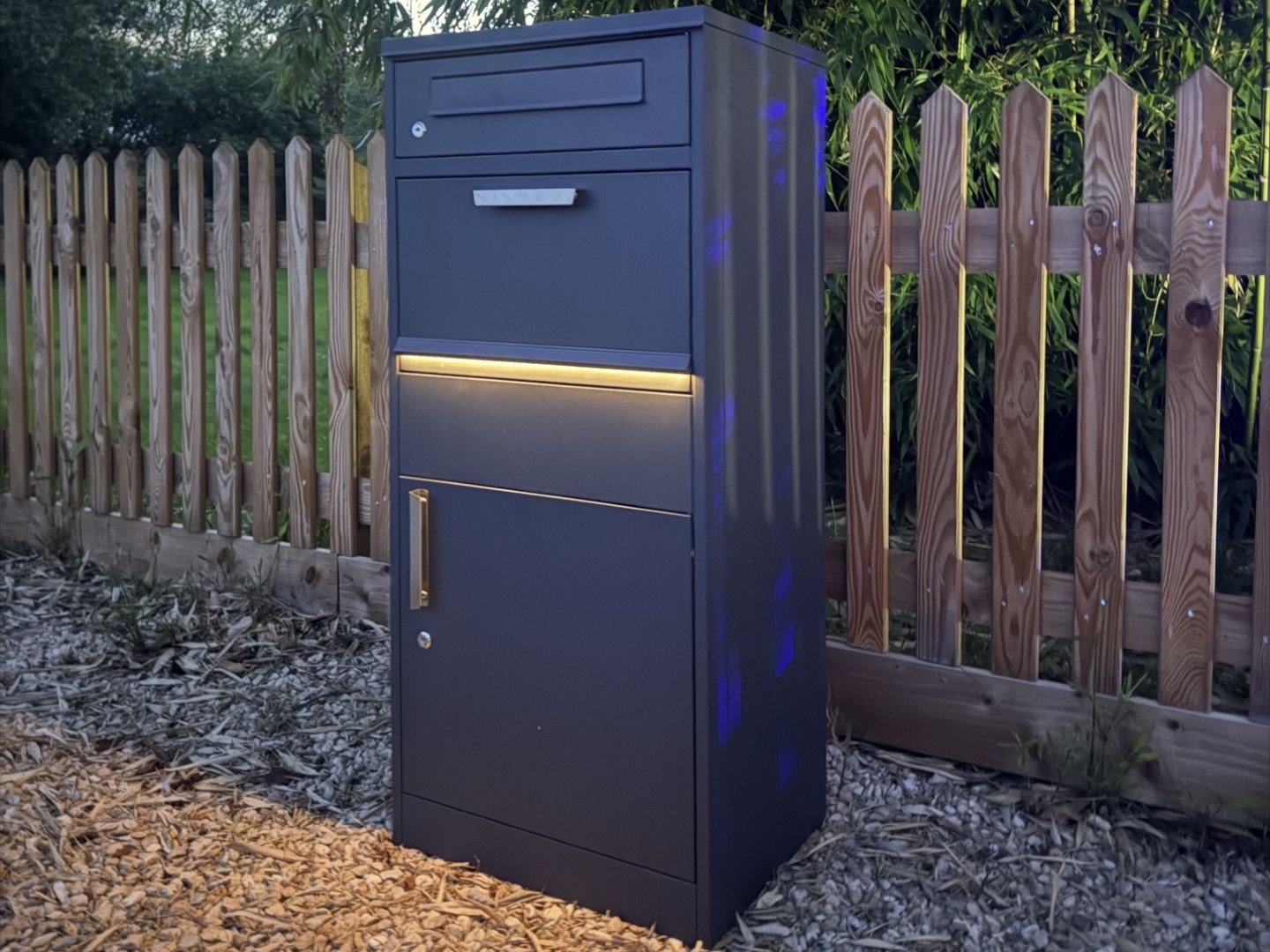Anthracite Parcel And Letter Box | Integrated Light
