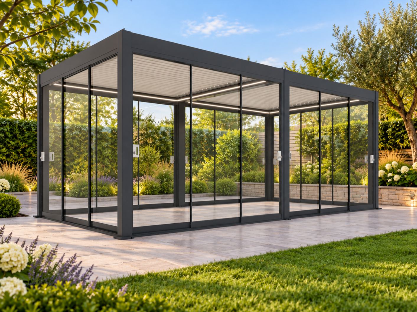 Eclipse 6 X 3m LED Motorised Pergola | Free Standing