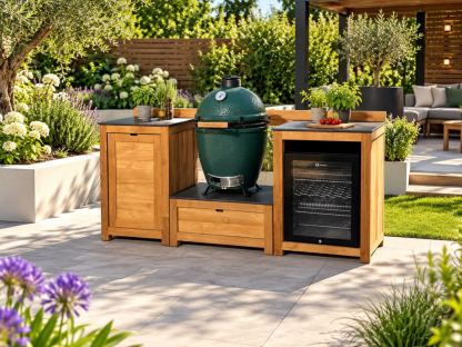 Bari Teak Outdoor Low Table Kitchen Set