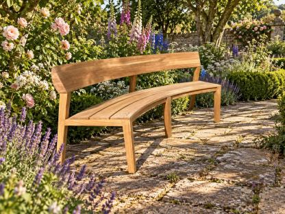 Veluta Curved Teak Bench | FSC® Certified
