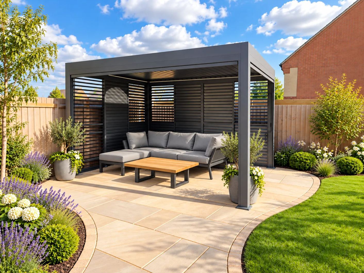 Neptune 4 x 3m LED Retractable Roof Gazebo 
