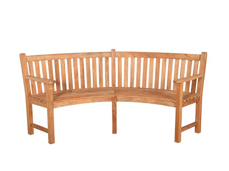 Contour Curved Bench | With Arms-Garden Furniture Centre-MidInstock,instock,MidRange,Benches,Teak Benches Benches,Curved Benches,Teak,Teak Benches-{collection_title}