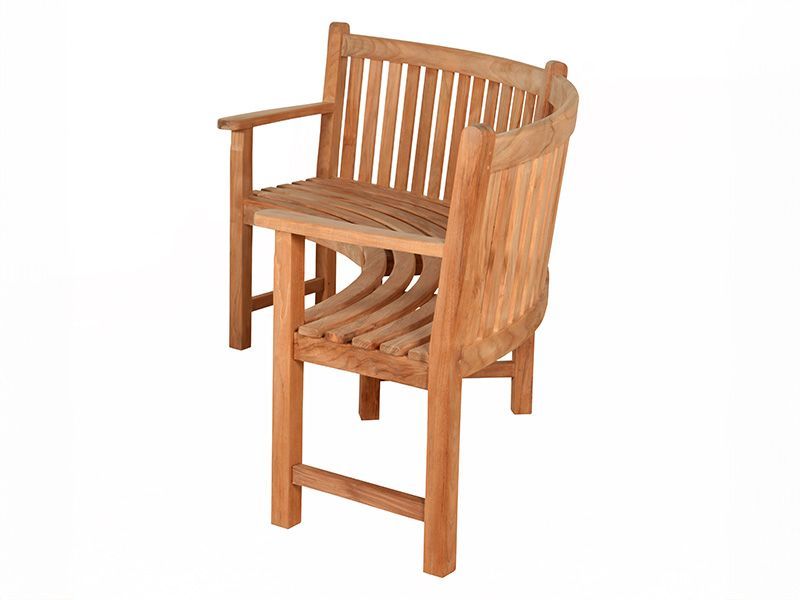 Contour Curved Bench | With Arms-Garden Furniture Centre-MidInstock,instock,MidRange,Benches,Teak Benches Benches,Curved Benches,Teak,Teak Benches-{collection_title}