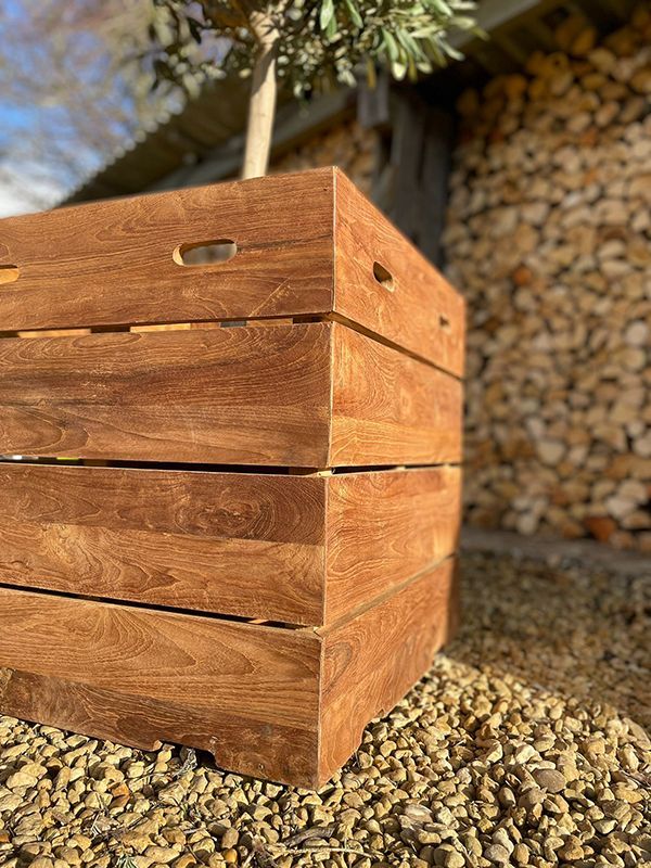 Reclaimed Teak Square Planter-Garden Furniture Centre-LowRange,Reclaimed Furniture,Accessories,Garden Planters-{collection_title}