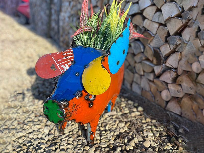 Barnyard Flying Pig Planter 