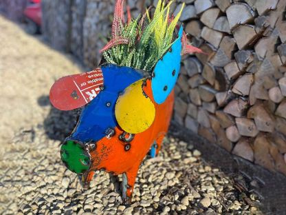Barnyard Flying Pig Planter 