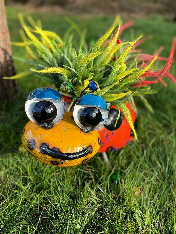 Lily The Lady Bug Planter-Garden Furniture Centre-48Hour Dispatch,LowRange,Ornaments,Accessories,Ranges,Animal Garden Ornaments,Think Outside Range,Metal Garden Ornaments,Garden Planters,Think Outside Range Ranges,Ornaments Accessories-{collection_title}