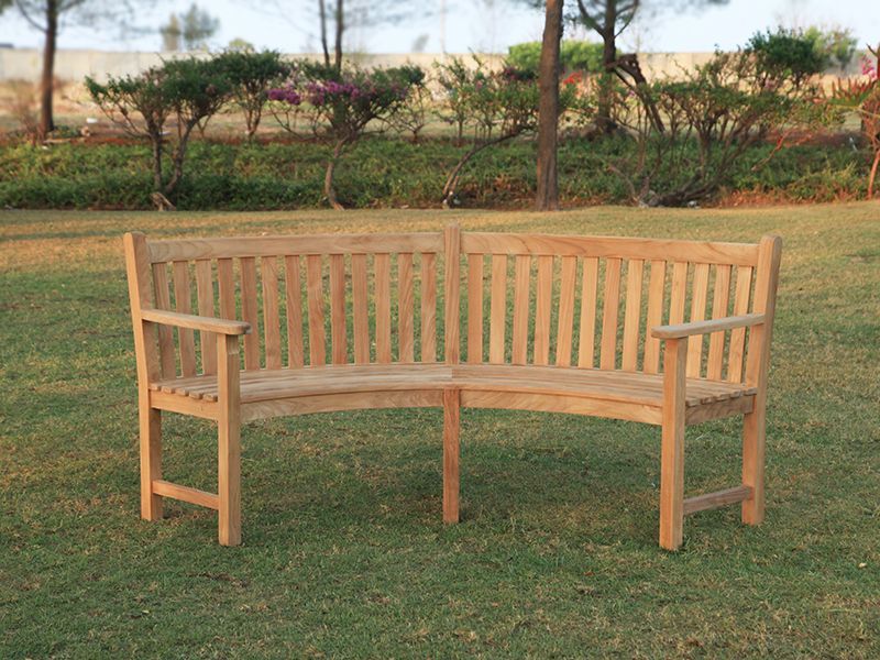 Contour Curved Bench | With Arms-Garden Furniture Centre-MidInstock,instock,MidRange,Benches,Teak Benches Benches,Curved Benches,Teak,Teak Benches-{collection_title}
