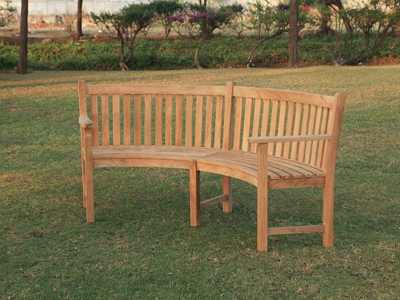 Contour Curved Bench | With Arms-Garden Furniture Centre-MidInstock,instock,MidRange,Benches,Teak Benches Benches,Curved Benches,Teak,Teak Benches-{collection_title}