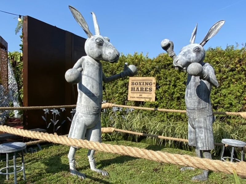 Boxing Hares -Garden Furniture Centre-HighRange,Showroom exdis,Ornaments,Animal Garden Ornaments,Metal Garden Ornaments-{collection_title}
