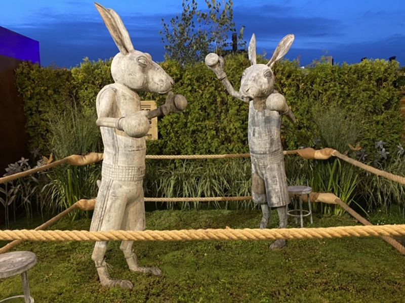 Boxing Hares -Garden Furniture Centre-HighRange,Showroom exdis,Ornaments,Animal Garden Ornaments,Metal Garden Ornaments-{collection_title}