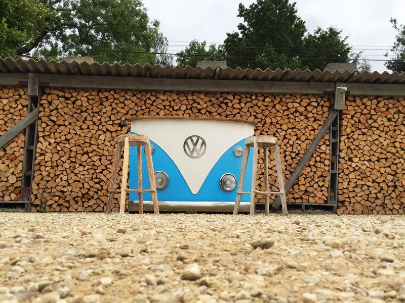 Indian VW Bus Bar Counter | Blue And White