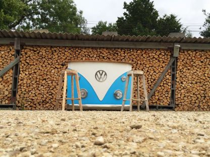 Indian VW Bus Bar Counter | Blue And White