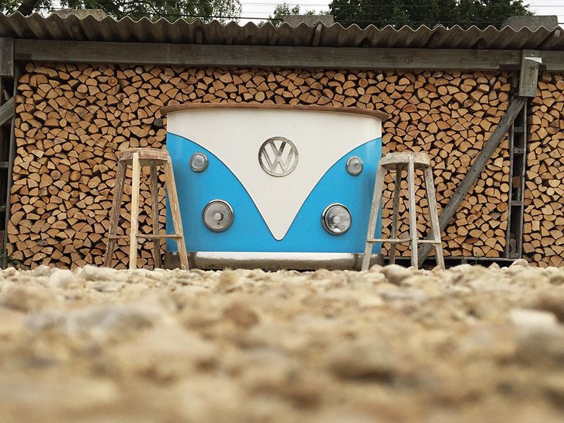 Indian VW Bus Bar Counter | Blue And White