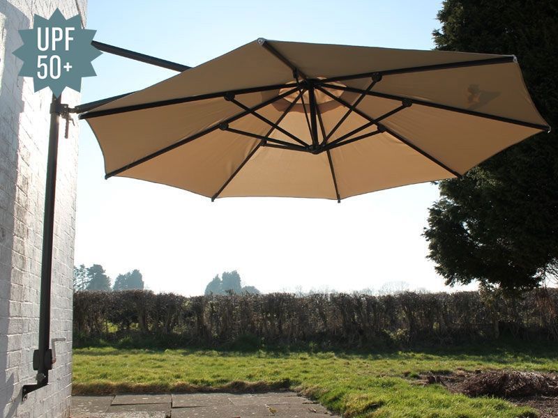 Turino Wall Parasol Canopy | Grey and Beige -Garden Furniture Centre-LowRange,Under 100,Round,Parasols,Wall Mounted Parasols Parasols,Parasol Canopies & Covers,48Hour Dispatch-{collection_title}