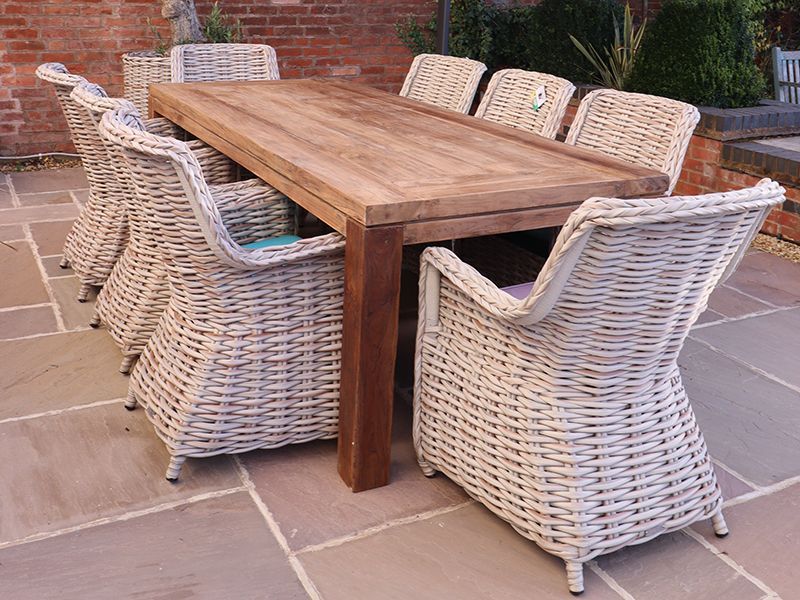 York 8 Chair Dining Set-Garden Furniture Centre-HighRange,Reclaimed Furniture,ere,Rattan,Tables,Dining Set,Information,Rustic Oak Range,Teak,Outdoor Sale,Outdoor Dining,Spring & Summer Sale-{collection_title}