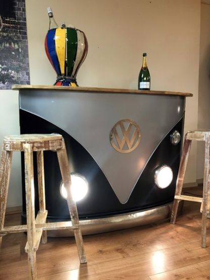 Indian VW Bus Bar Counter | Black And Silver 