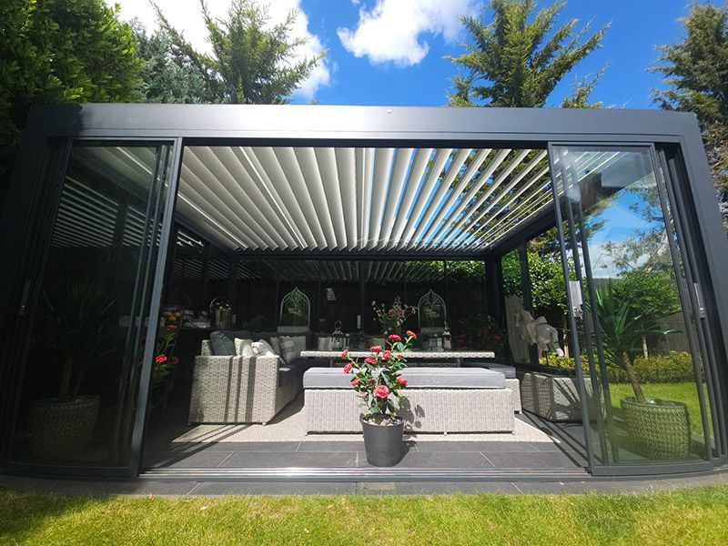 Mirage 5M x 4M Bioclimatic Pergola-Garden Furniture Centre-HighRange,Free Standing,Showroom exdis,Mirage,Metal Gazebos,Garden Rooms Gazebos,Bioclimatic Pergolas Gazebos,Gazebos,Bioclimatic Pergolas-{collection_title}