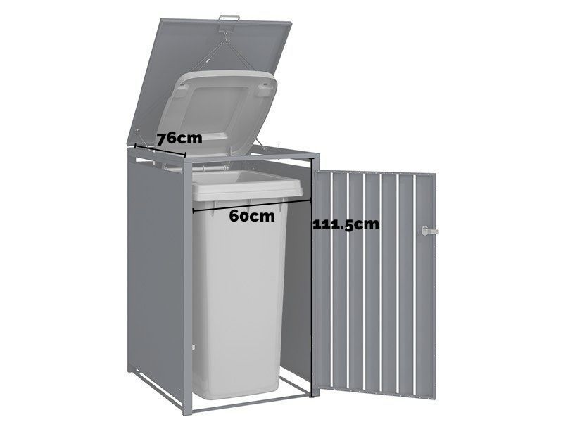 Galvanized Steel Wheelie Bin Cover With Planter | Quad Set