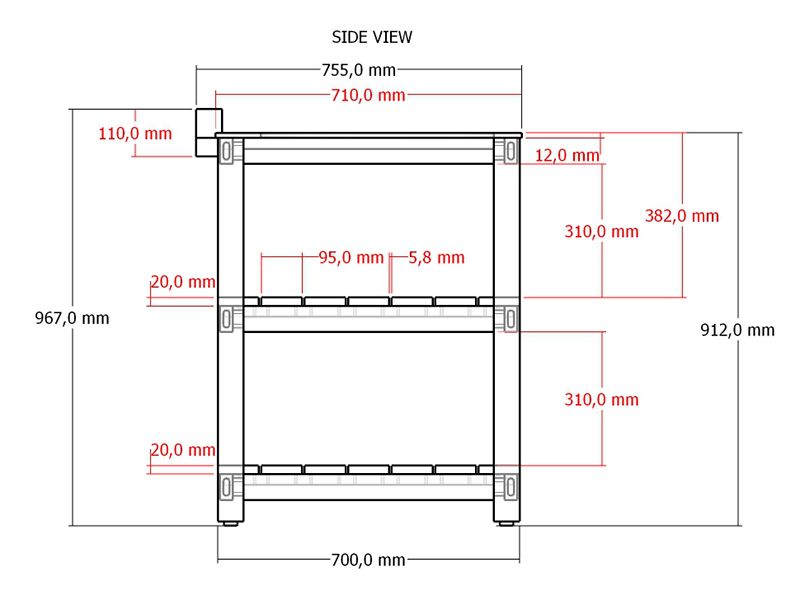 Bari Kitchen Big Green Egg Table Fixed Unit | Bari