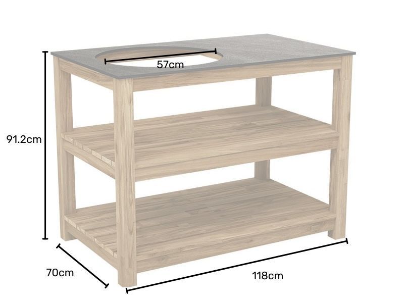 Bari Kitchen Kamado Fixed Unit -Garden Furniture Centre-HighRange,Reclaimed Furniture,Bari,Modular Furniture,Outdoor Furniture,Teak Garden Furniture,Outdoor Kitchens,The Bari Outdoor Kitchen Range,Teak,Teak Sets,Outdoor Kitchen-{collection_title}