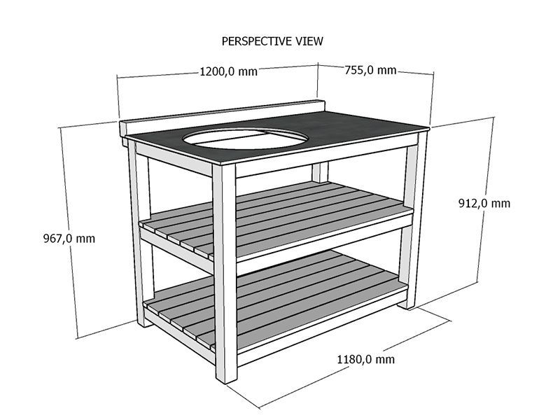 Bari Kitchen Kamado Fixed Unit 
