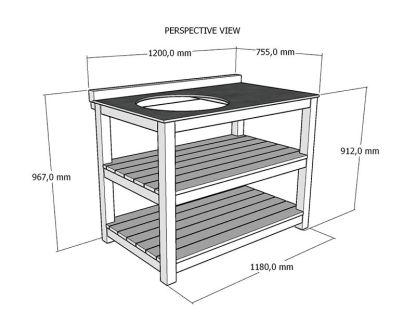 Bari Kitchen Kamado Fixed Unit 