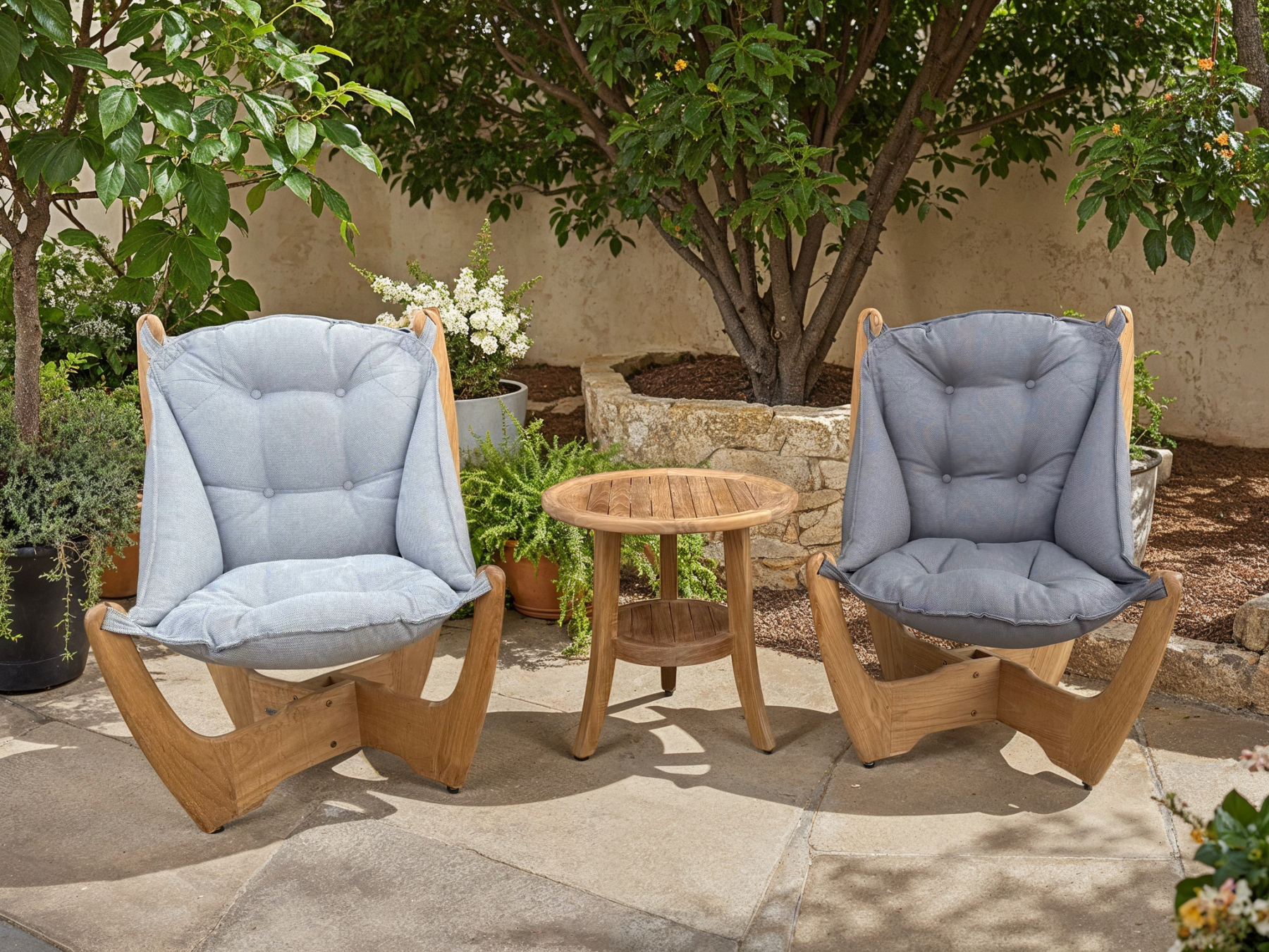 Kangaroo 2 Chair Half Moon Table Set | FSC® Certified-Garden Furniture Centre--{collection_title}