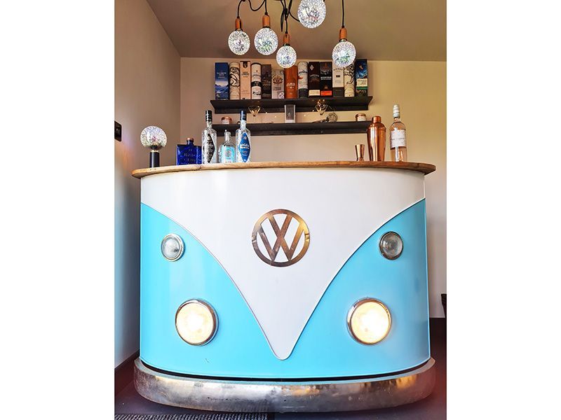 Indian VW Bus Bar Counter | Blue And White