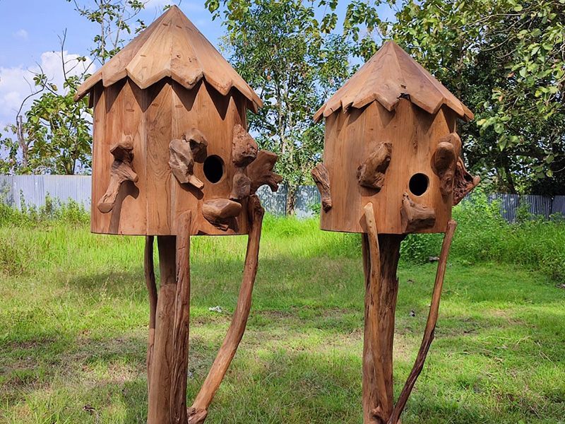 Teak Bird House | Large-Garden Furniture Centre-MidInstock,instock,MidRange,Pets & Wildlife Accessories,Birdhouses & Bird Boxes,Teak,Ornaments Accessories,Accessories,Teak Accessories,Pets & Wildlife-{collection_title}