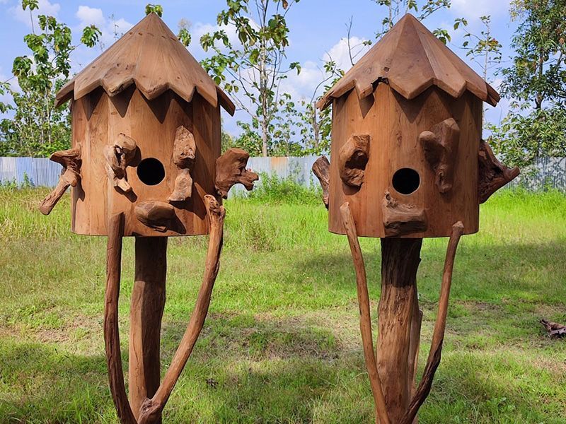 Teak Bird House | Large