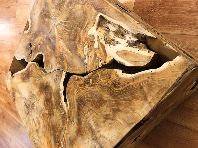 Reclaimed Teak Root Square Coffee Table