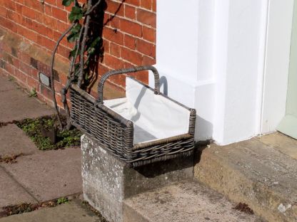 Kubu Natural Log Basket & Calico Lining
