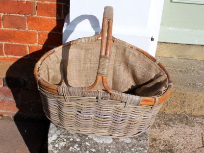 Kubu Oval Log Basket With Jute Lining