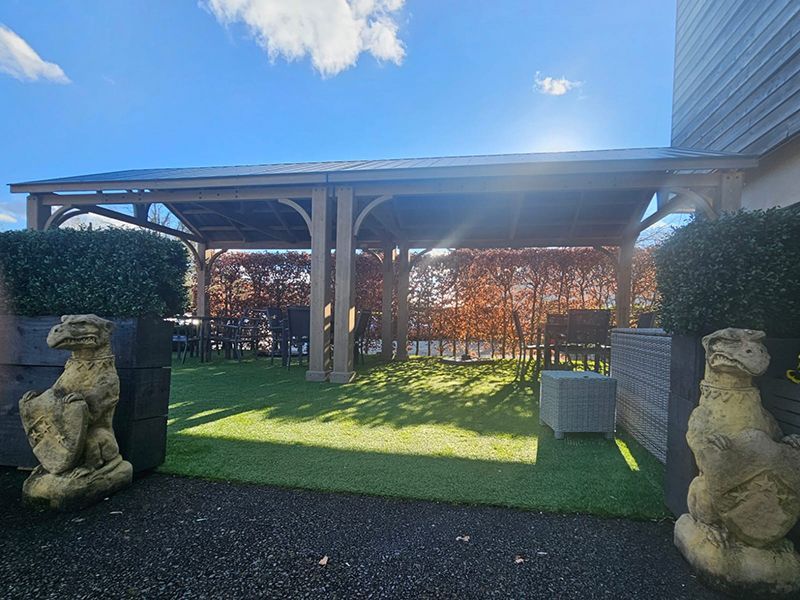 Cedar Gazebo 4.2m x 3.6m | FSC® Certified | Ex-Display Goodwood Revival-Garden Furniture Centre-HighRange,Free Standing,Cedar Wood Gazebo,Gazebos,Wooden Gazebos Gazebos,FSC®,Wooden Gazebos,Sale,Trade Show ExDis,Ex-Display-{collection_title}