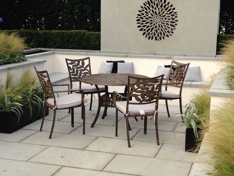 Leaf 4 Seater Round Table and Chairs 'set' -Garden Furniture Centre-HighRange,Metal,Outdoor Furniture,Metal Furniture,Casino & Leaf Range-{collection_title}