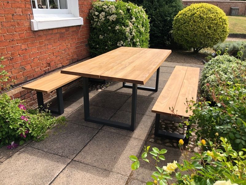 Edge Table Set | FSC® Certified -Garden Furniture Centre-HighRange,Tables,Dining Set,Outdoor Furniture,Teak Garden Furniture,Metal Furniture,FSC®,Outdoor Dining-{collection_title}