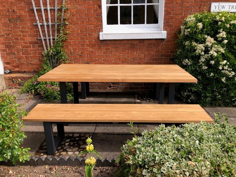 Edge Table Set | FSC® Certified -Garden Furniture Centre-HighRange,Tables,Dining Set,Outdoor Furniture,Teak Garden Furniture,Metal Furniture,FSC®,Outdoor Dining-{collection_title}